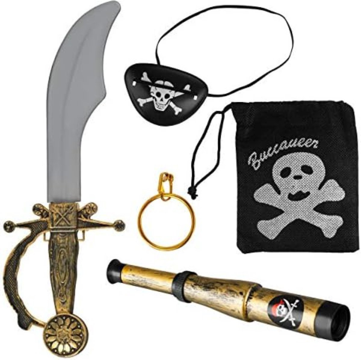 Piraten Accessoireset 5-delig โ Sabel, Ooglapje & Telescoop
