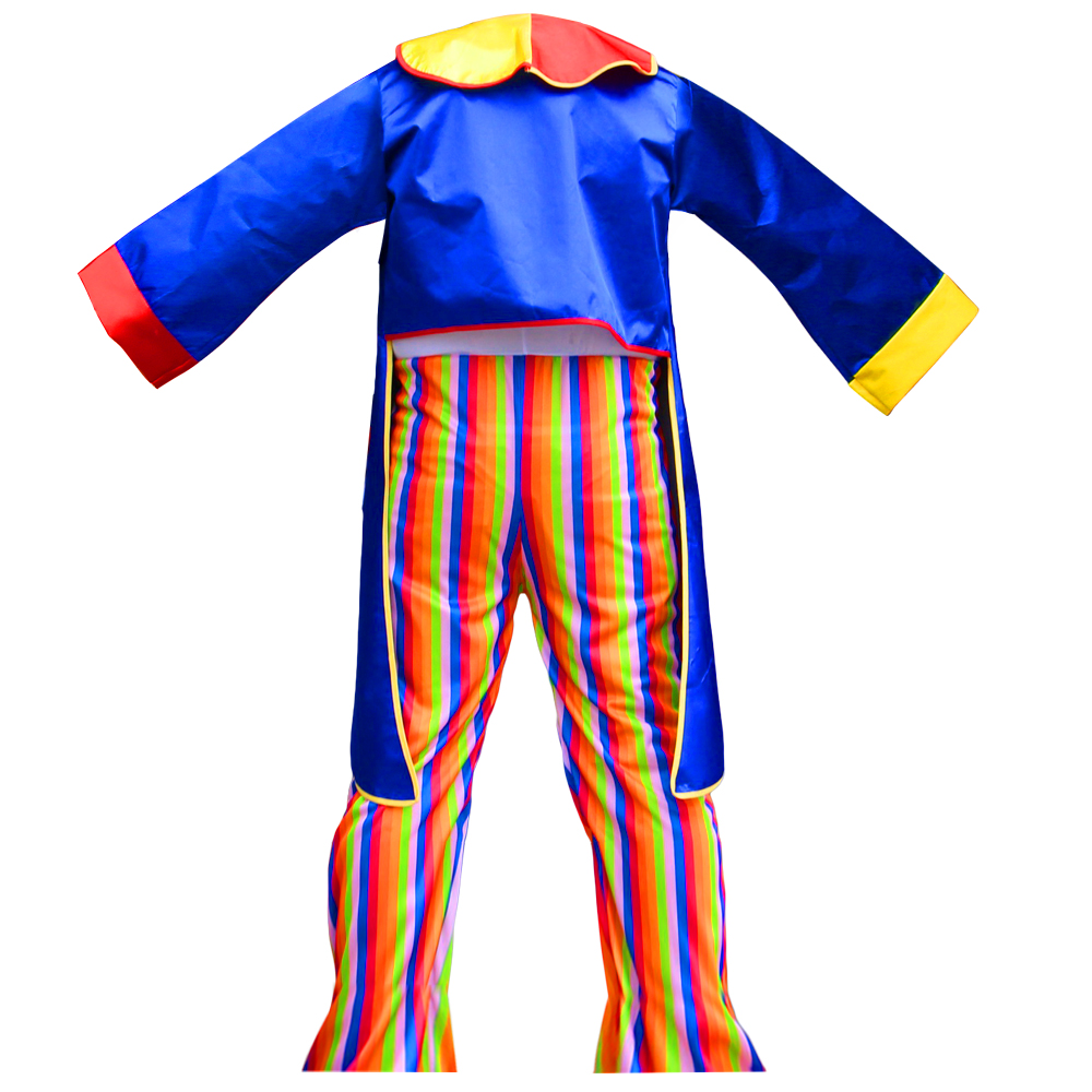 Blauw Clownskostuum voor Heren – Jas, Hoed & Broek – Halloween & Carnaval Jumpsuit Set
