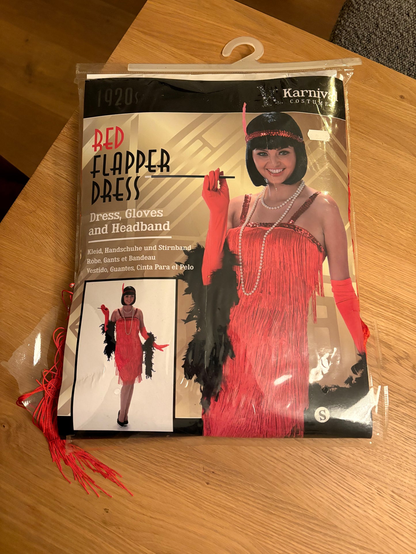 Charleston Flapper Kostuum Dames – Rood Jaren 20 Jurk 3-delig