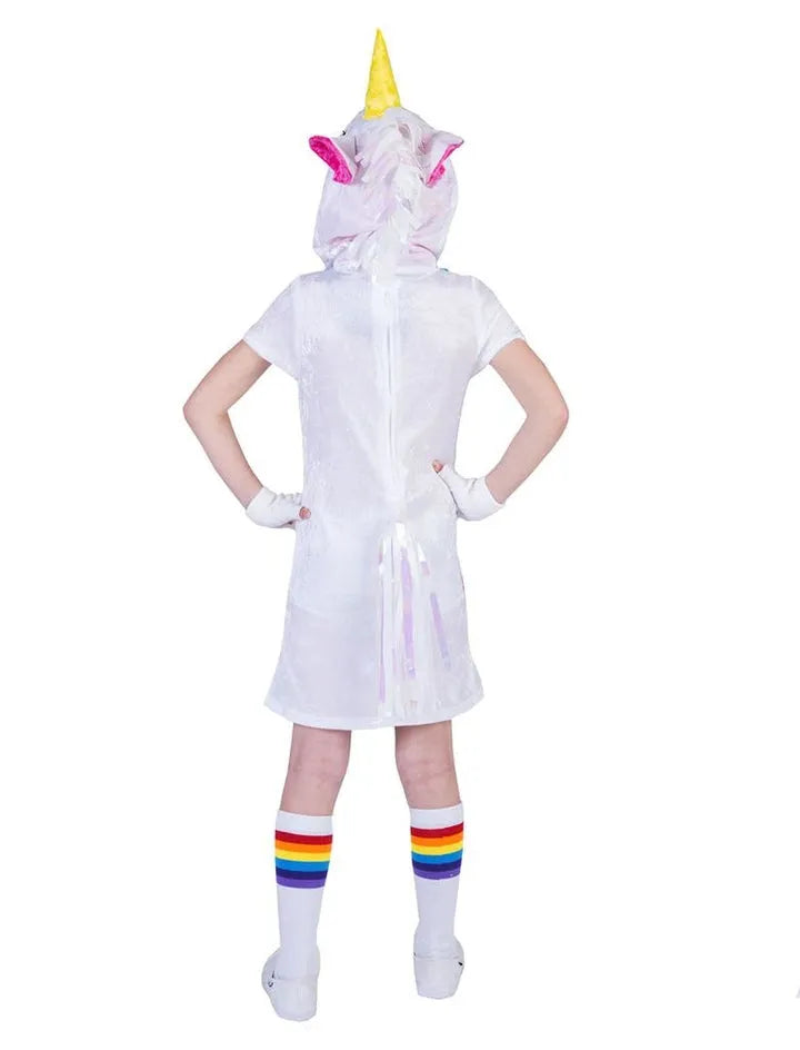 Unicorn Twinkle Light Kostuum โ Magisch Meisjespakje met Jurk, Muts en Staart
