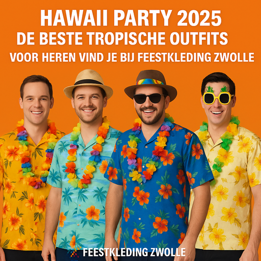 🌺 Hawaii Party 2025 – De Beste Tropische Outfits voor Heren vind je bij Feestkleding Zwolle!