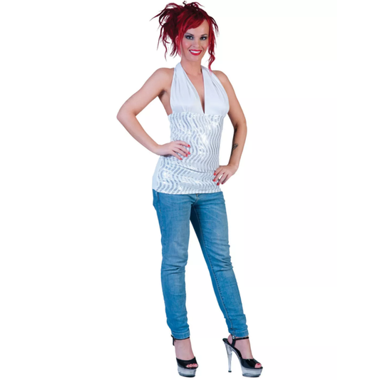 Halter Glitter White – Magic Top (1 Top, 9 Styles)