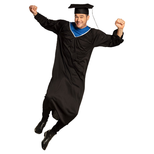 Afgestudeerde Kostuum Volwassenen – Zwarte Toga met Hoed (M/L)