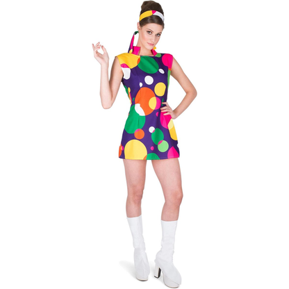 Retro Hippie Kostuum Dames – 2-Delig Jurk & Hoofdband (60’s / 70’s)