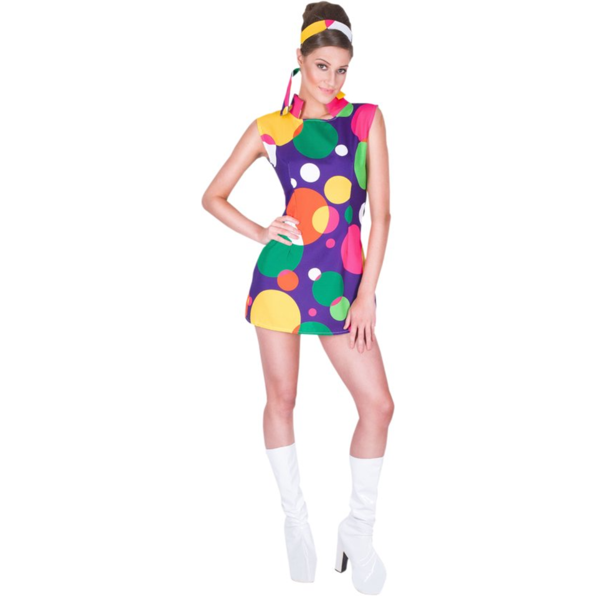 Retro Hippie Kostuum Dames – 2-Delig Jurk & Hoofdband (60’s / 70’s)