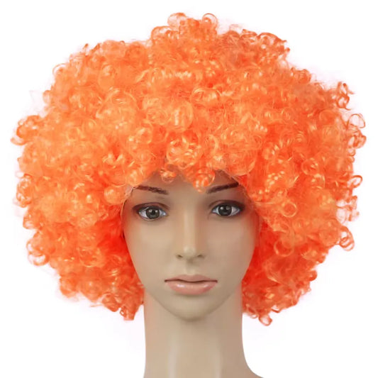 Oranje Afro Pruik