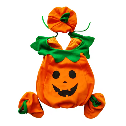 Pompoen Kostuum Kinderen – 4-delig Halloween Outfit met Hoed & Schoenen – Jongens & Meisjes
