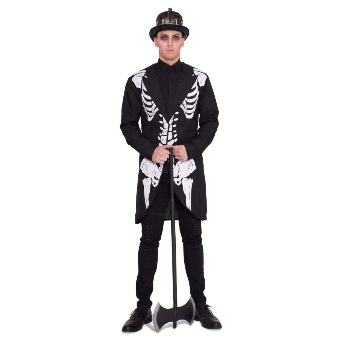 Skelet Colbert Heren – Zwart Halloween Jasje