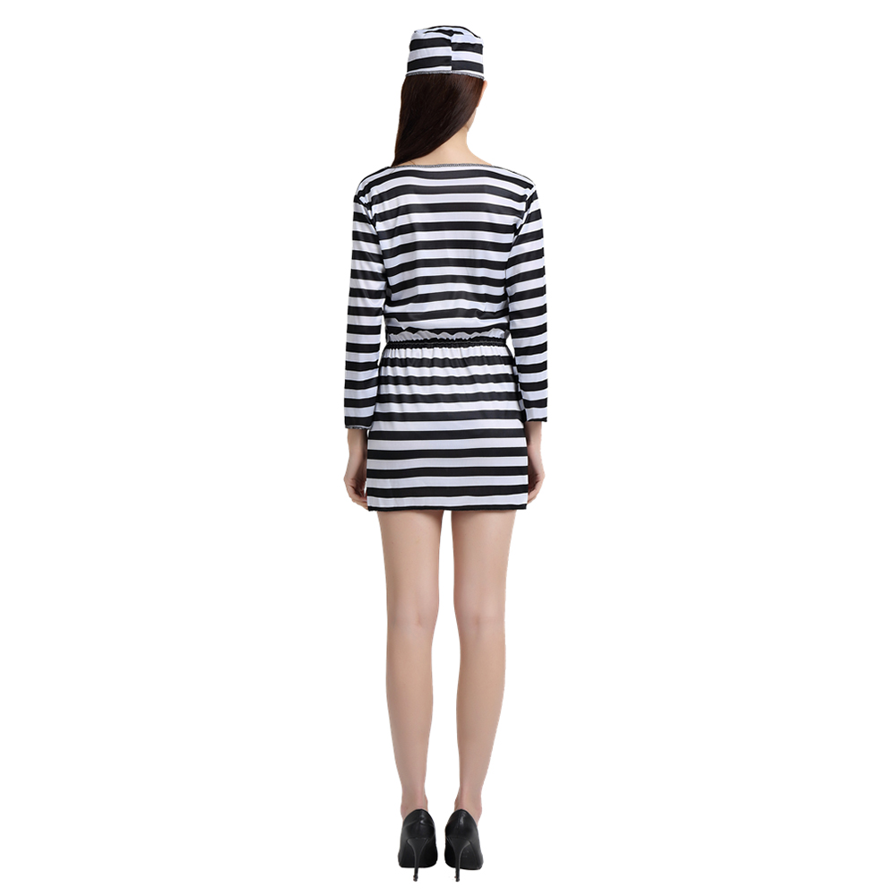 Gevangene Kostuum Dames – Prisoner Verkleedpak – 3-delig
