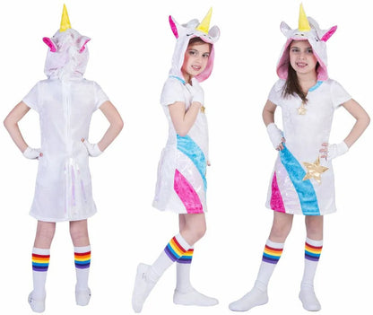 Unicorn Twinkle Light Kostuum – Magisch Meisjespakje met Jurk, Muts en Staart