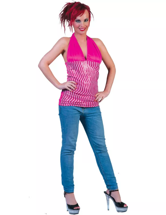 Halter Glitter Roze – Magic Top (1 Top, 9 Styles)